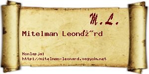 Mitelman Leonárd névjegykártya